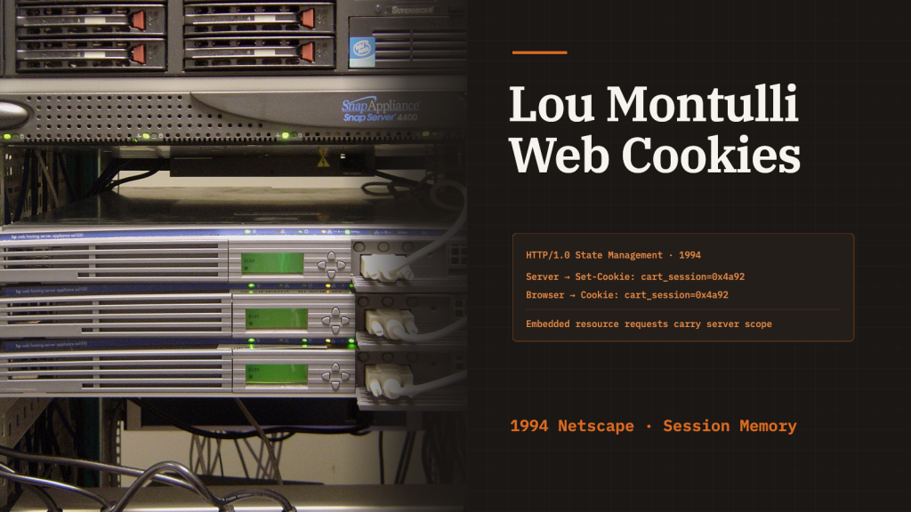 A rack of web servers with network cables and indicator lights, shown as an illustrative example of web infrastructure.