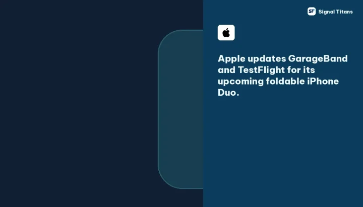 Apple · Foldable iPhone Duo: Apple updates GarageBand and TestFlight for its upcoming foldable iPhone Duo.