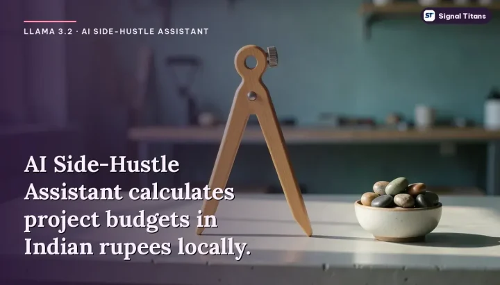 Llama 3.2 · AI Side-Hustle Assistant: AI Side-Hustle Assistant calculates project budgets in Indian rupees locally.