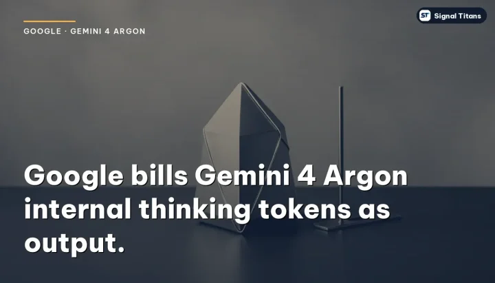Google · Gemini 4 Argon: Google bills Gemini 4 Argon internal thinking tokens as output.