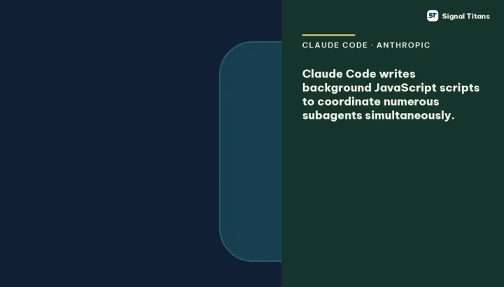 Claude Code · Anthropic: Claude Code writes background JavaScript scripts to coordinate numerous subagents simultaneously.