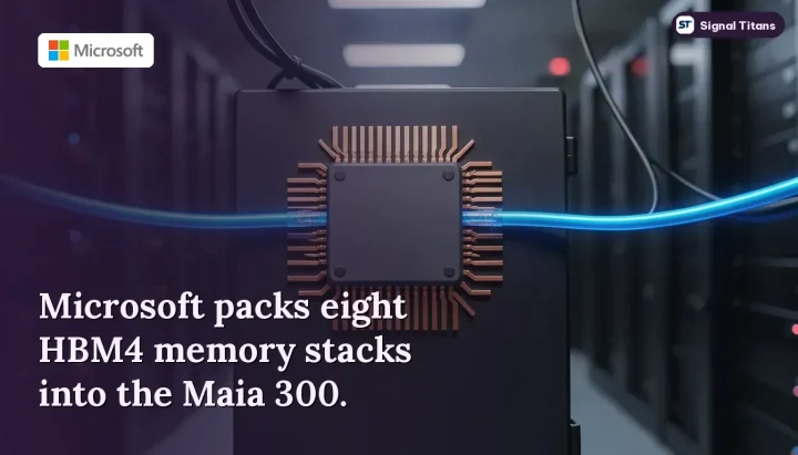 Microsoft · Maia 300: Microsoft packs eight HBM4 memory stacks into the Maia 300.