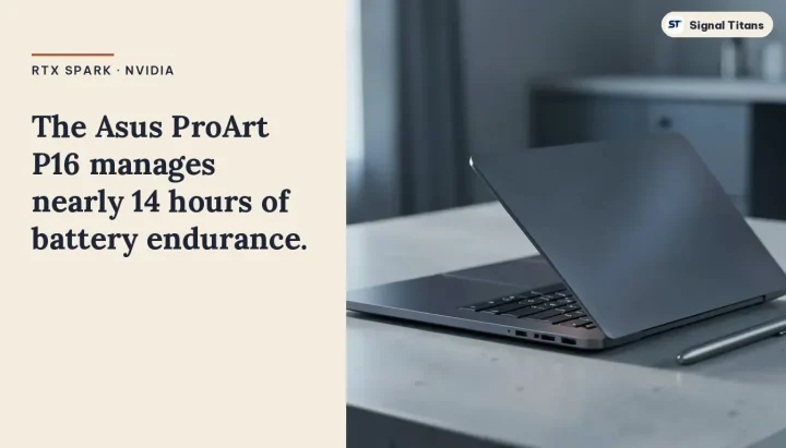RTX Spark · Nvidia: The Asus ProArt P16 manages nearly 14 hours of battery endurance.