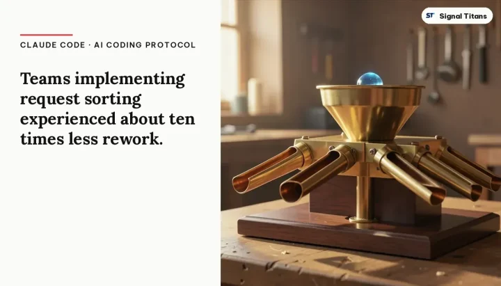 Claude Code · AI Coding Protocol: Teams implementing request sorting experienced about ten times less rework.