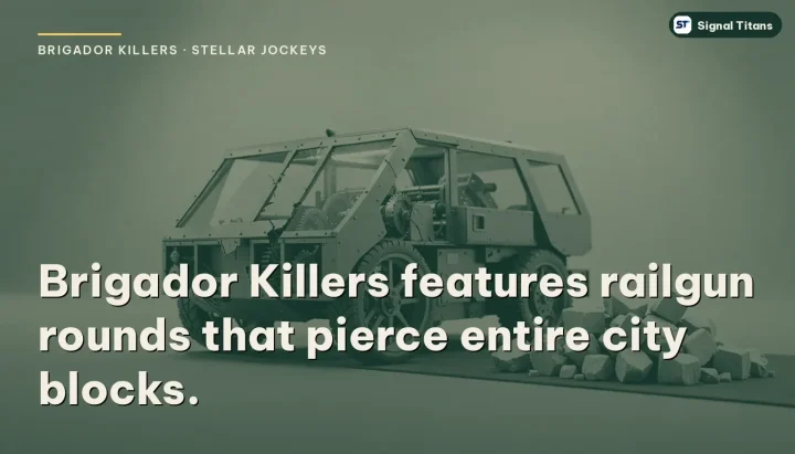 Brigador Killers · Stellar Jockeys: Brigador Killers features railgun rounds that pierce entire city blocks.