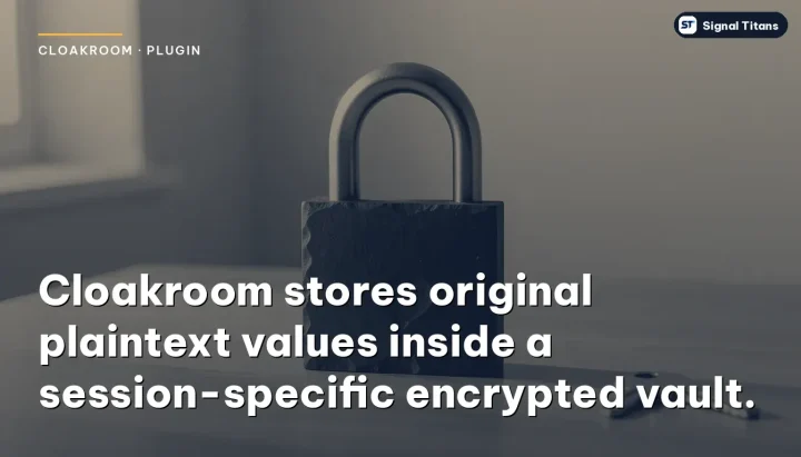 Cloakroom · Plugin: Cloakroom stores original plaintext values inside a session-specific encrypted vault.