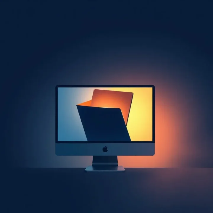 A minimalist computer screen showing a glowing digital travel map emerging from a dark document against a simple backdrop.