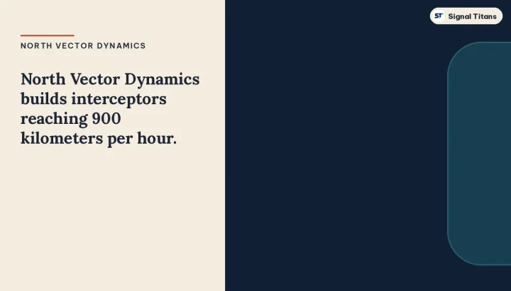 North Vector Dynamics: North Vector Dynamics builds interceptors reaching 900 kilometers per hour.