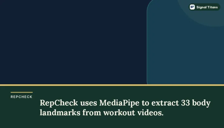 RepCheck · AI fitness tool: RepCheck uses MediaPipe to extract 33 body landmarks from workout videos.