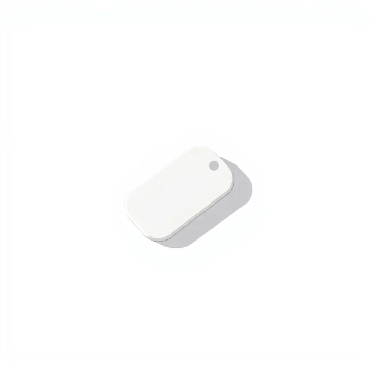 Minimalistisches Foto eines leeren weißen NFC-Tags auf einer sauberen Oberfläche als Symbol für kostengünstige Ablenkungssperren.
