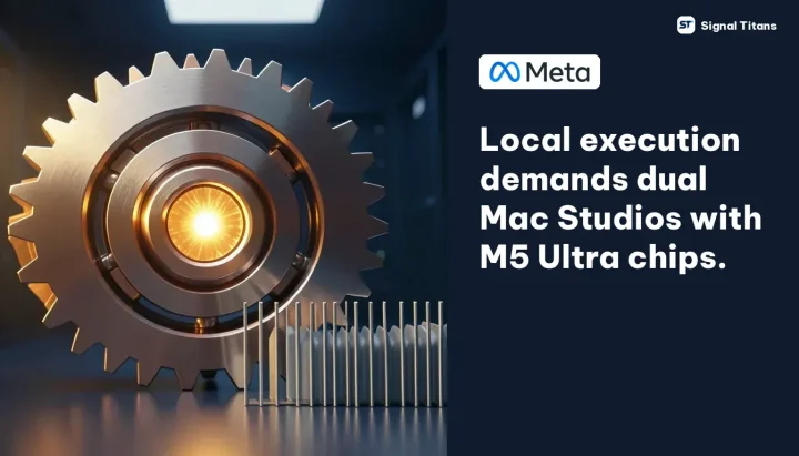 Meta · Muse Spark Open: Local execution demands dual Mac Studios with M5 Ultra chips.