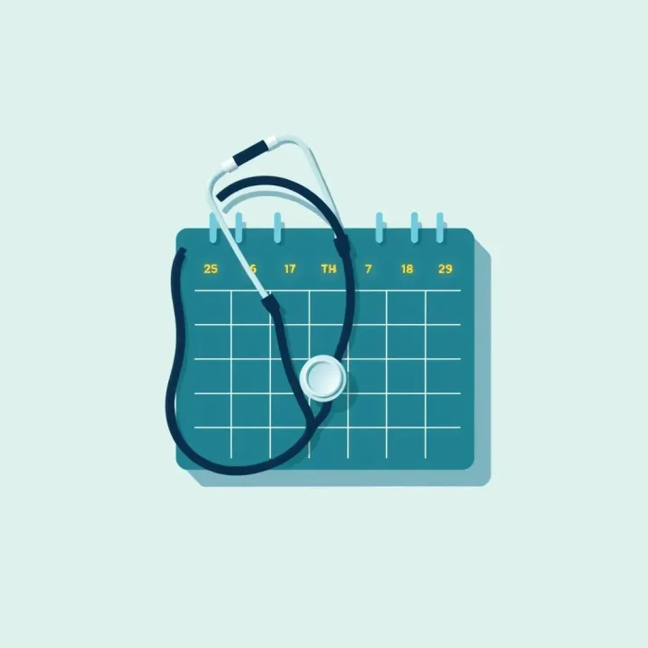 A clinical stethoscope draped over a glowing, rigid digital grid on a dark blue background.