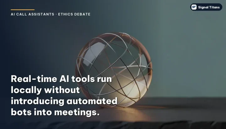 AI Call Assistants · Ethics Debate: Real-time AI tools run locally without introducing automated bots into meetings.