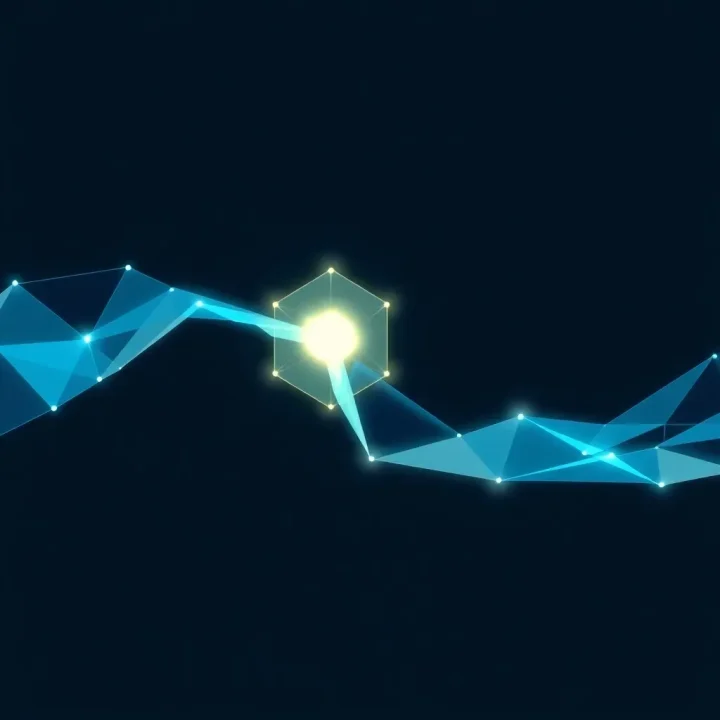 Editorial illustration showing two streams of light representing real-time operational data and historical archives merging into a single central node.