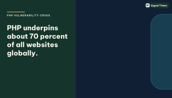 PHP Vulnerability Crisis: PHP underpins about 70 percent of all websites globally.